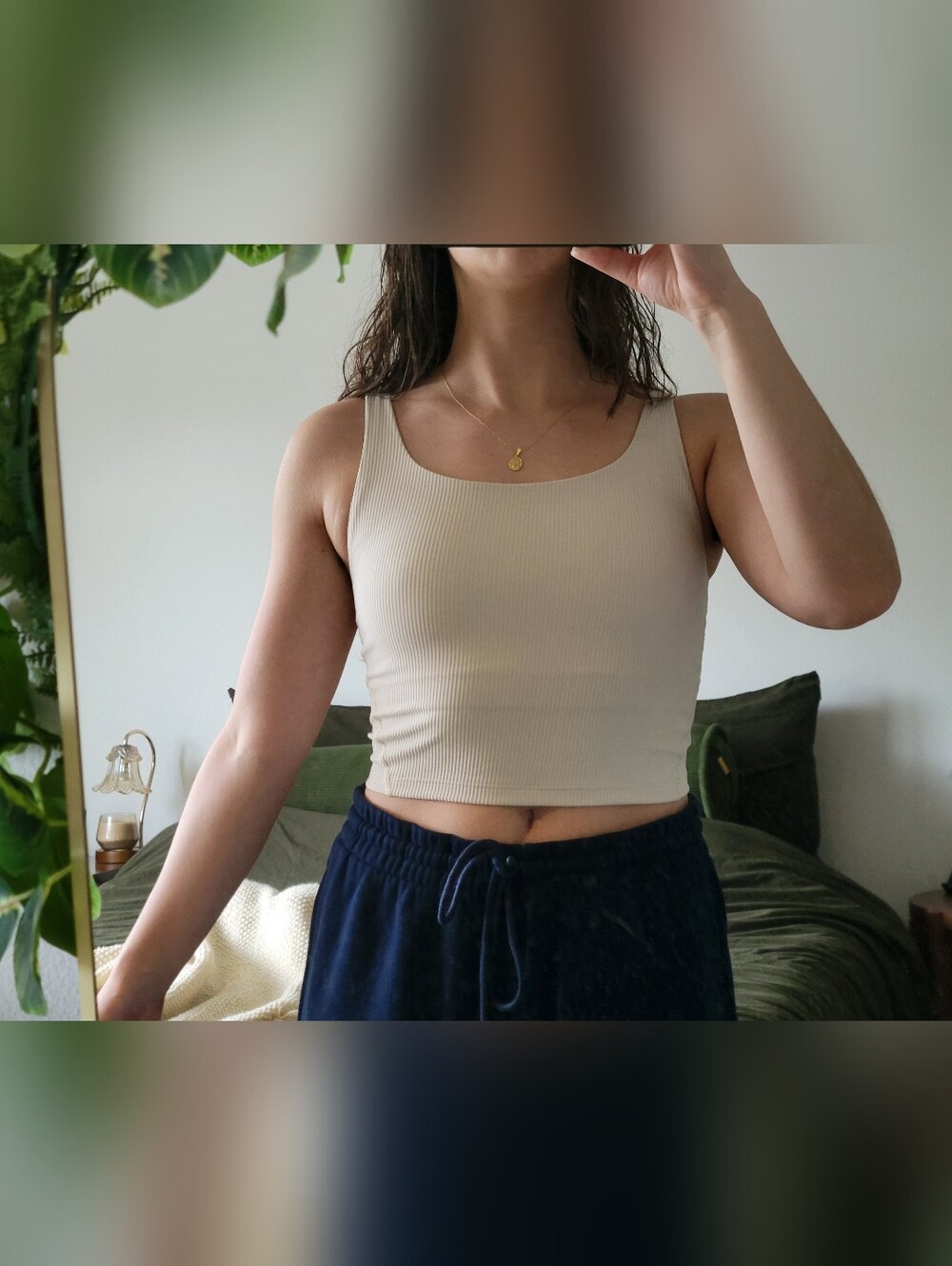Old Navy | Ribbed Light Support PowerSoft Longline Sports Bra (M)